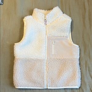 Kids Cream Sherpa Fleece Vest - Lightweight Layering